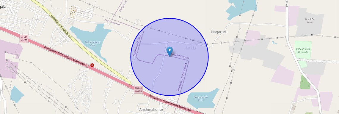 Location Map of Nagarur, Bangalore