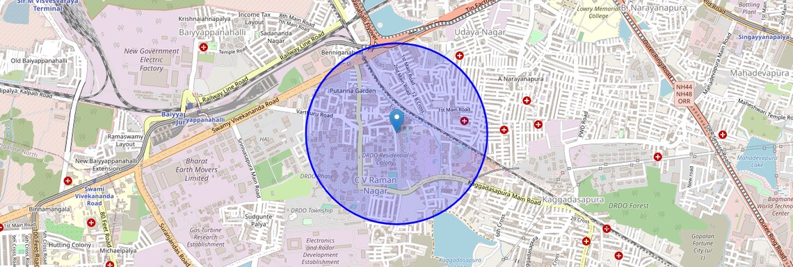 Location Map of Nagavarapalya, Bangalore
