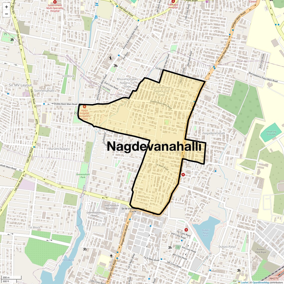 Location Map of Nagdevanahalli, Bangalore