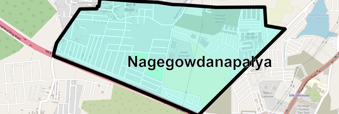 Location Map of Nagegowdanapalya, Bangalore