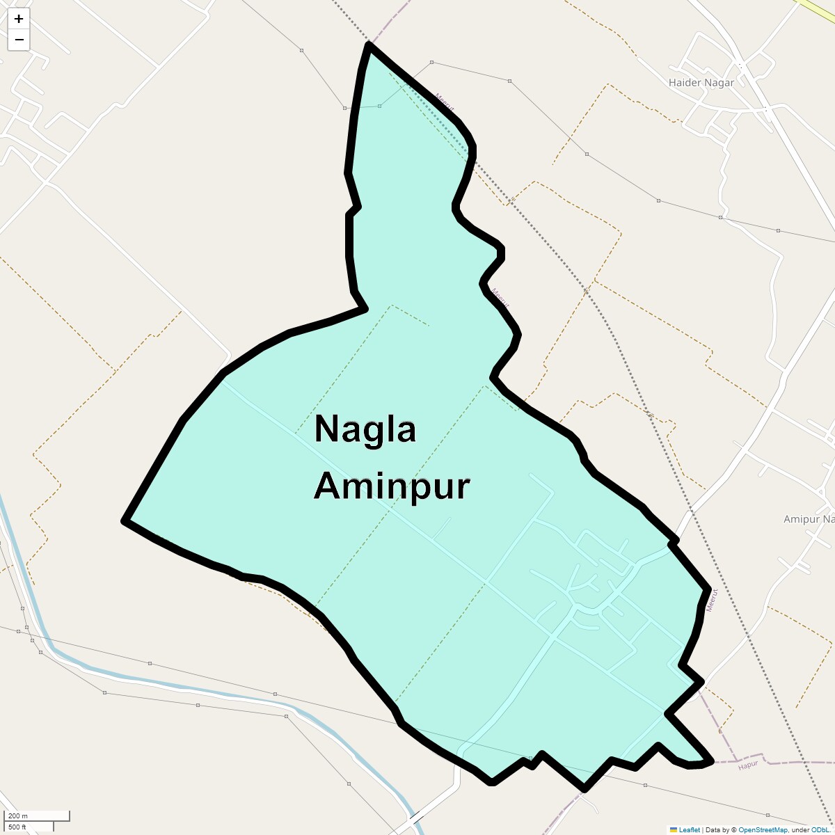 Location Map of Nagla Aminpur, Ghaziabad