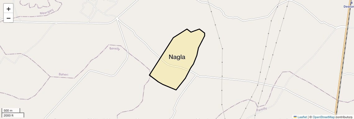 Location Map of Nagla, Bareilly