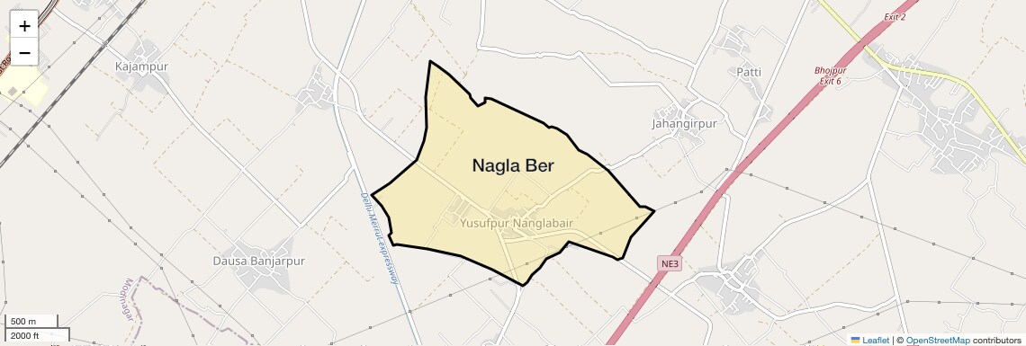 Location Map of Nagla Ber, Ghaziabad
