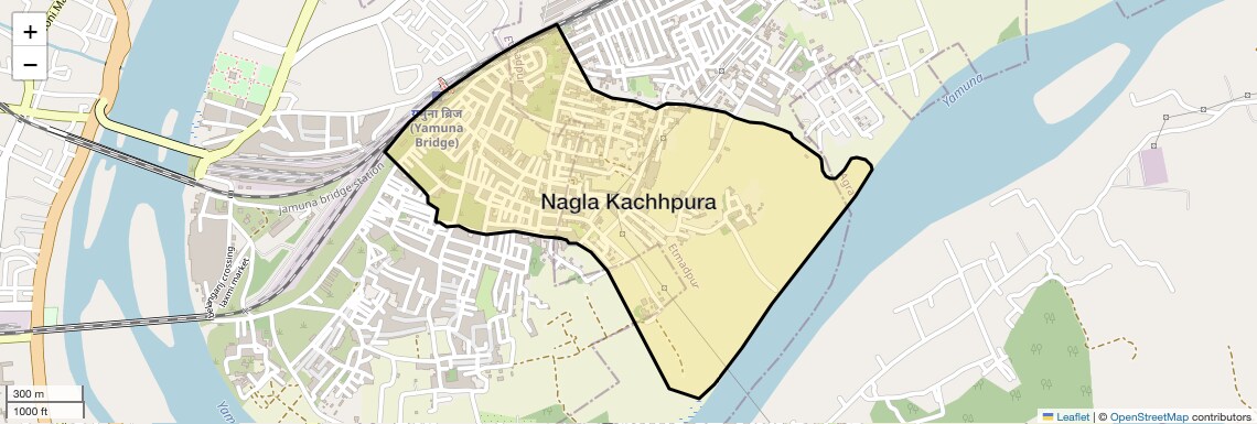 Location Map of Nagla Kachhpura, Agra
