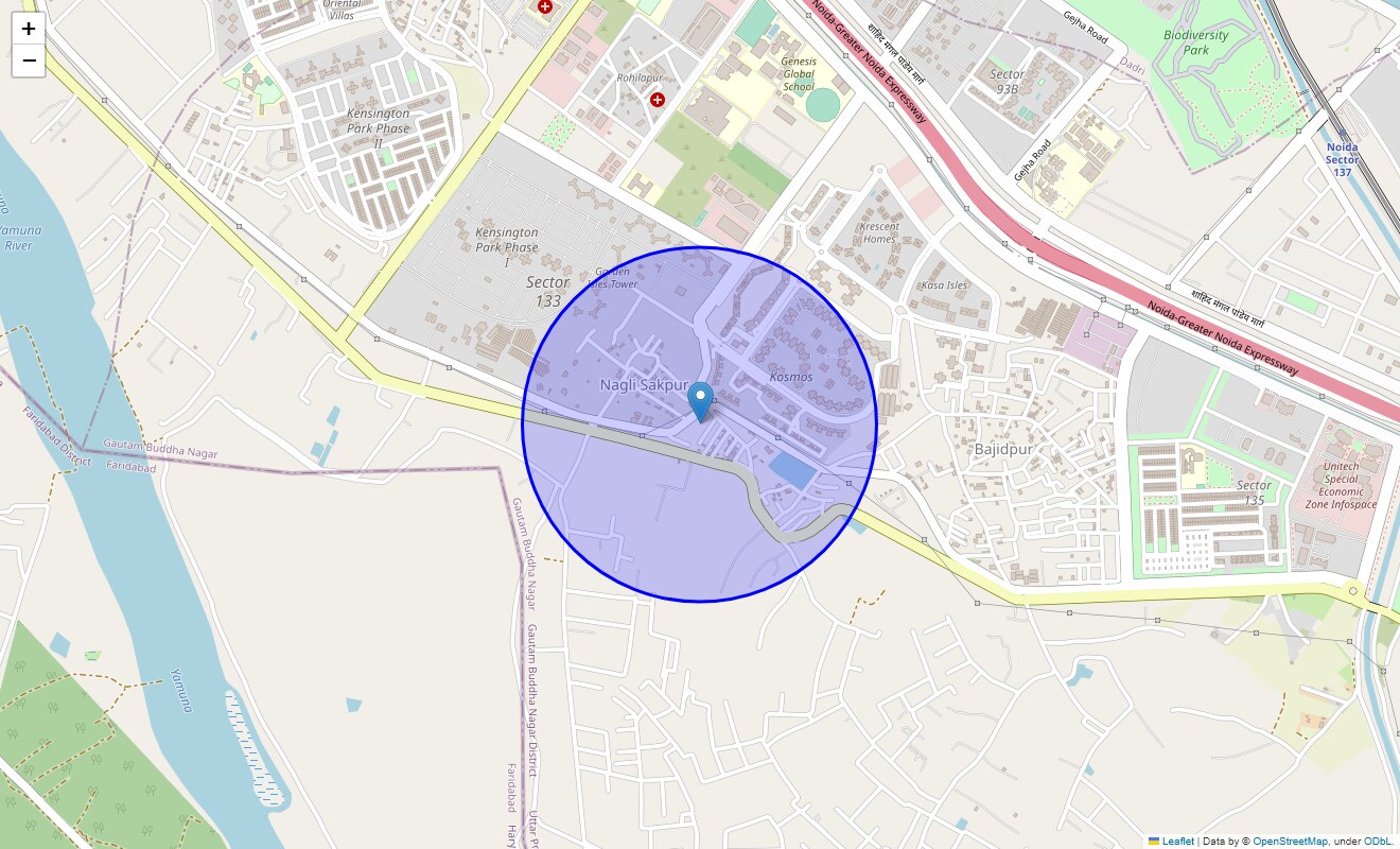 Location Map of Nagli Village, Noida