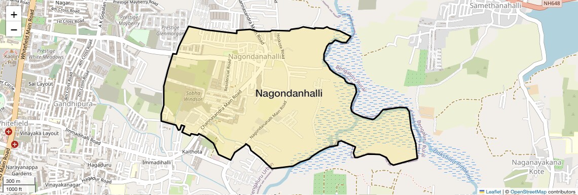 Location Map of Nagondanhalli, Bangalore