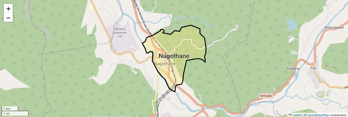 Location Map of Nagothane, Navi Mumbai