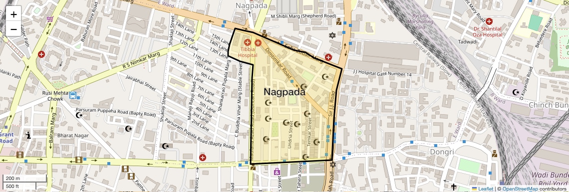 Location Map of Nagpada, Mumbai