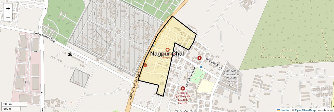 Location Map of Nagpur Chal, Pune
