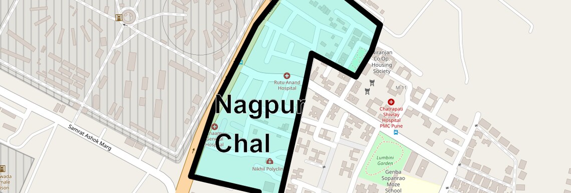 Location Map of Nagpur Chal, Pune