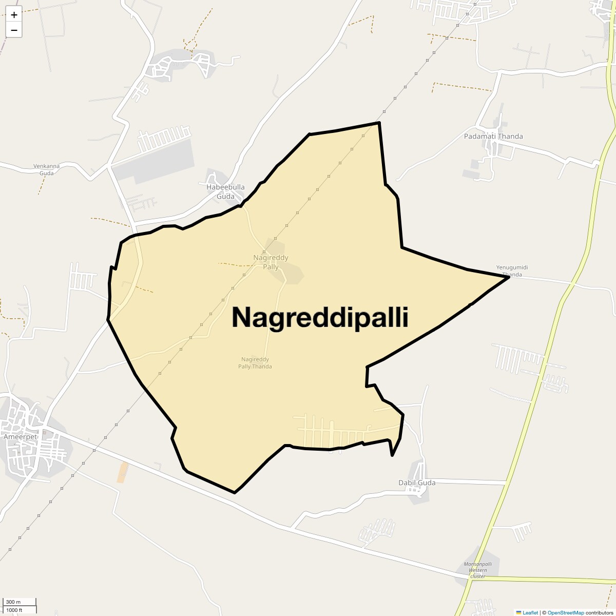 Location Map of Nagreddipalli, Hyderabad