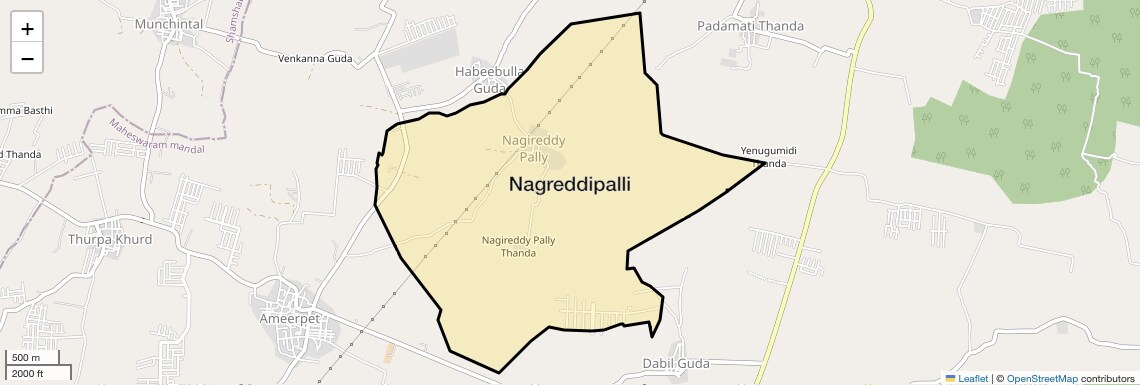Location Map of Nagreddipalli, Hyderabad