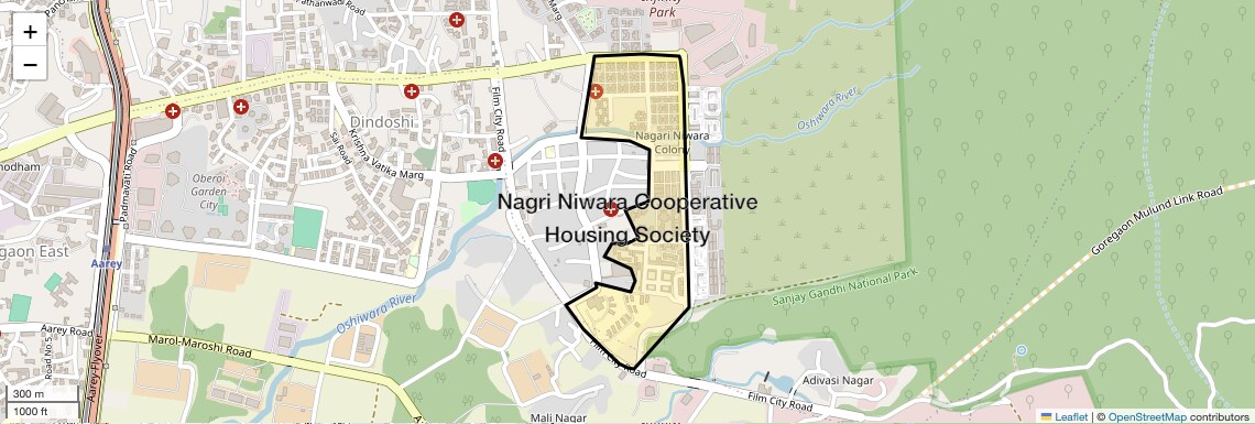 Location Map of Nagri Niwara Cooperative Housing Society, Mumbai