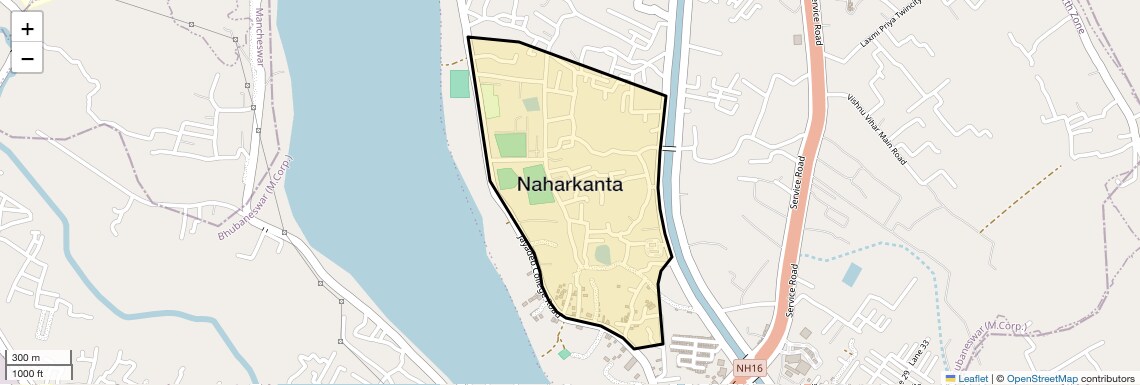 Location Map of Naharkanta, Bhubaneswar