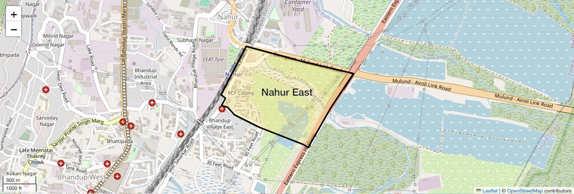 Location Map of Nahur East, Mumbai