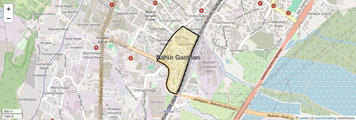 Location Map of Nahur Gaothan, Mumbai