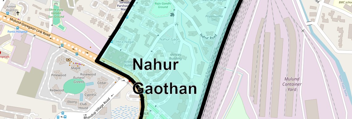 Location Map of Nahur Gaothan, Mumbai