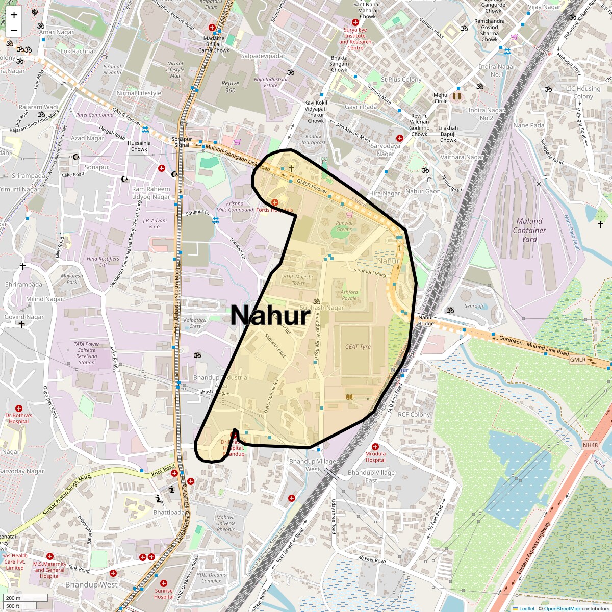 Location Map of Nahur, Mumbai