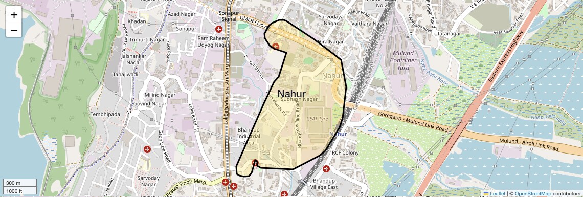Location Map of Nahur, Mumbai