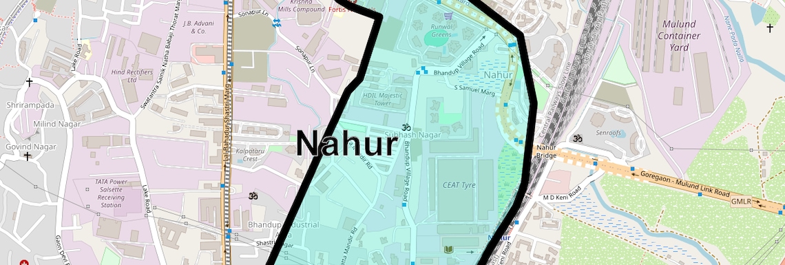 Location Map of Nahur, Mumbai