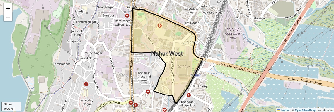 Location Map of Nahur West, Mumbai