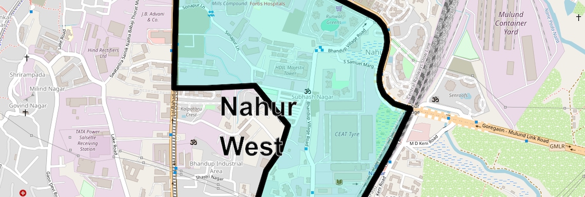 Location Map of Nahur West, Mumbai