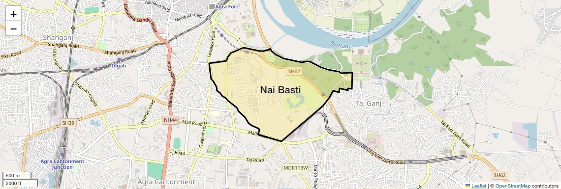 Location Map of Nai basti, Agra