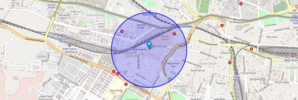Location Map of Nai Basti, Delhi