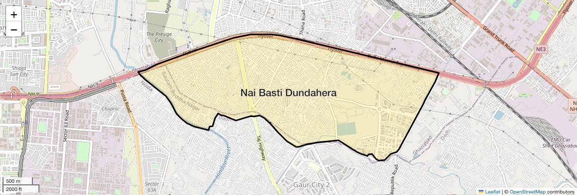Location Map of Nai Basti Dundahera, Ghaziabad