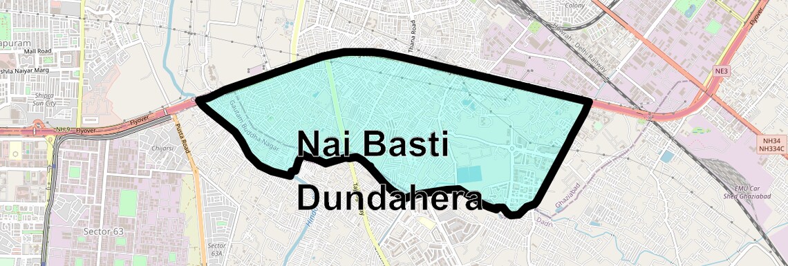 Location Map of Nai Basti Dundahera, Ghaziabad