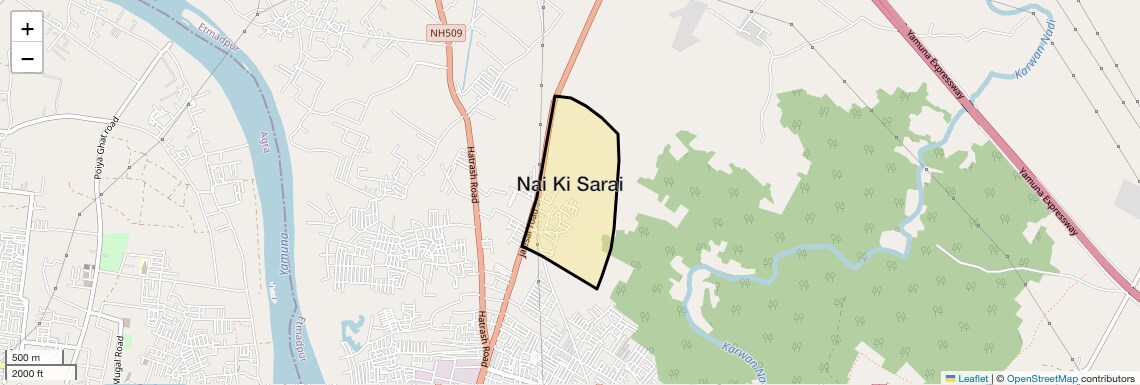 Location Map of Nai Ki Sarai, Agra