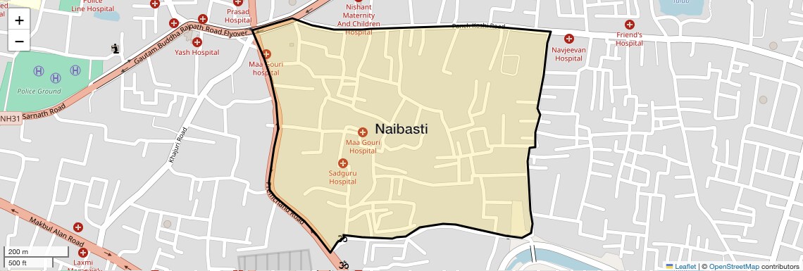 Location Map of Naibasti, Varanasi