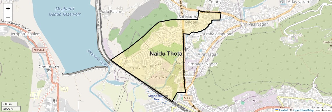 Location Map of Naidu Thota, Vizag