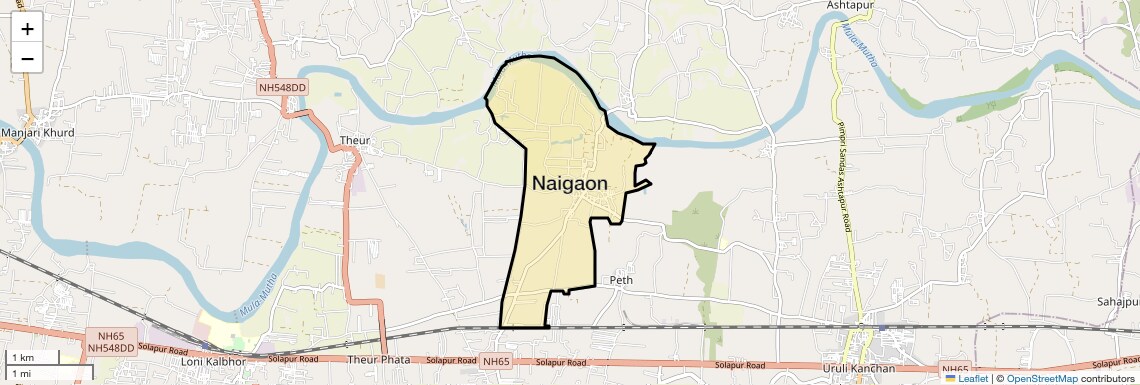 Location Map of Naigaon, Pune