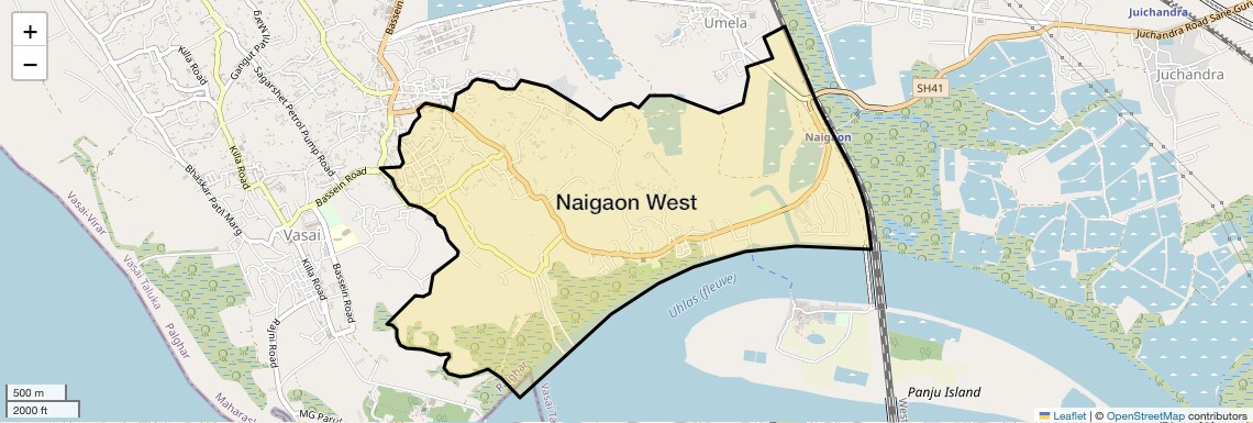 Location Map of Naigaon West, Palghar