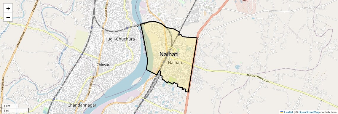 Location Map of Naihati, Kolkata