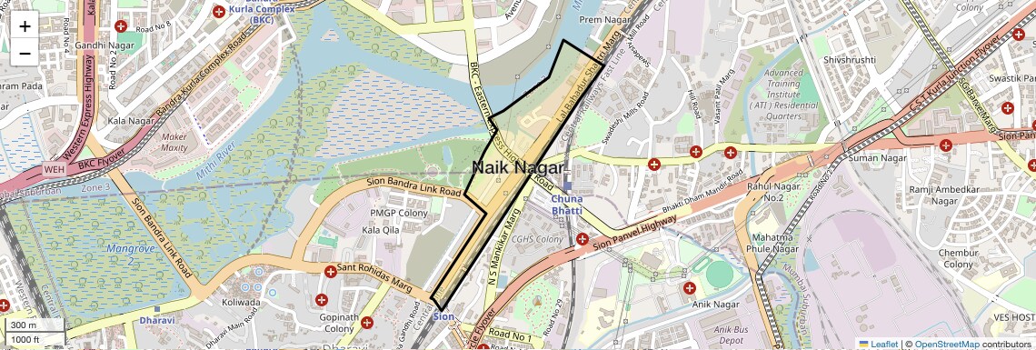 Location Map of Naik Nagar, Mumbai