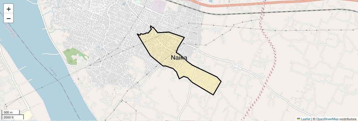Location Map of Naika, Allahabad