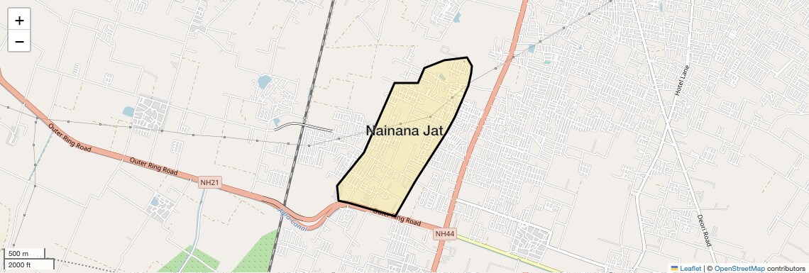 Location Map of Nainana Jat, Agra
