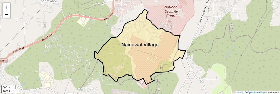 Location Map of Nainawal Village, Gurgaon