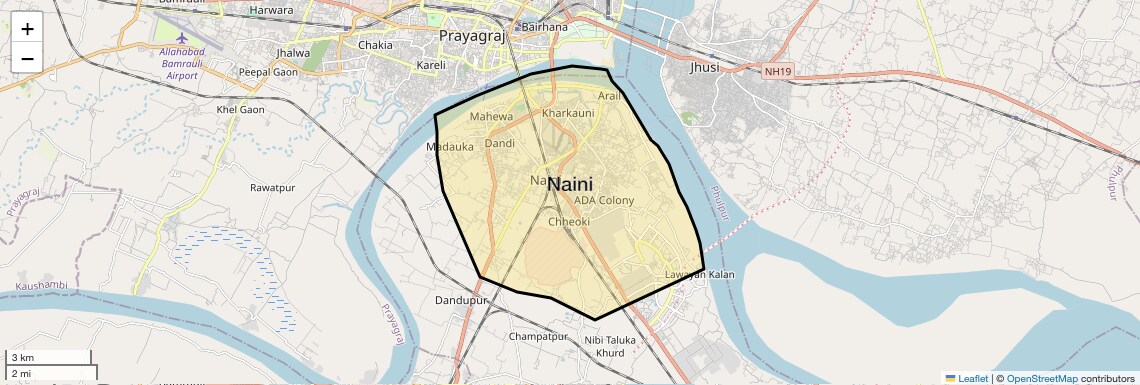Location Map of Naini, Allahabad