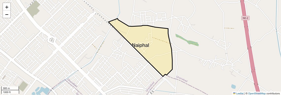 Location Map of Naiphal, Ghaziabad