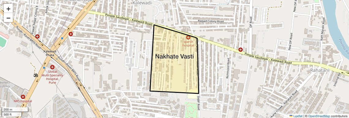 Location Map of Nakhate Vasti, Pune