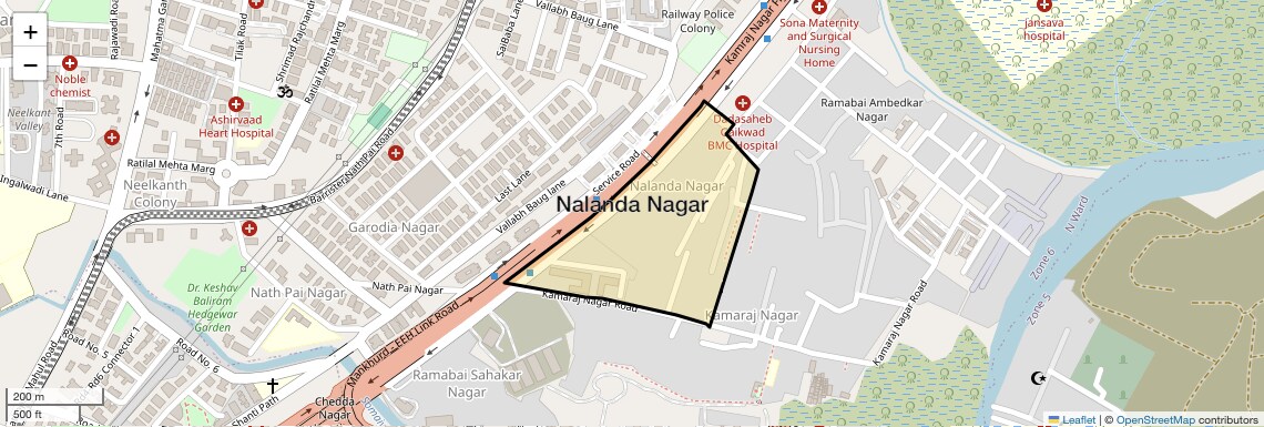 Location Map of Nalanda Nagar, Mumbai