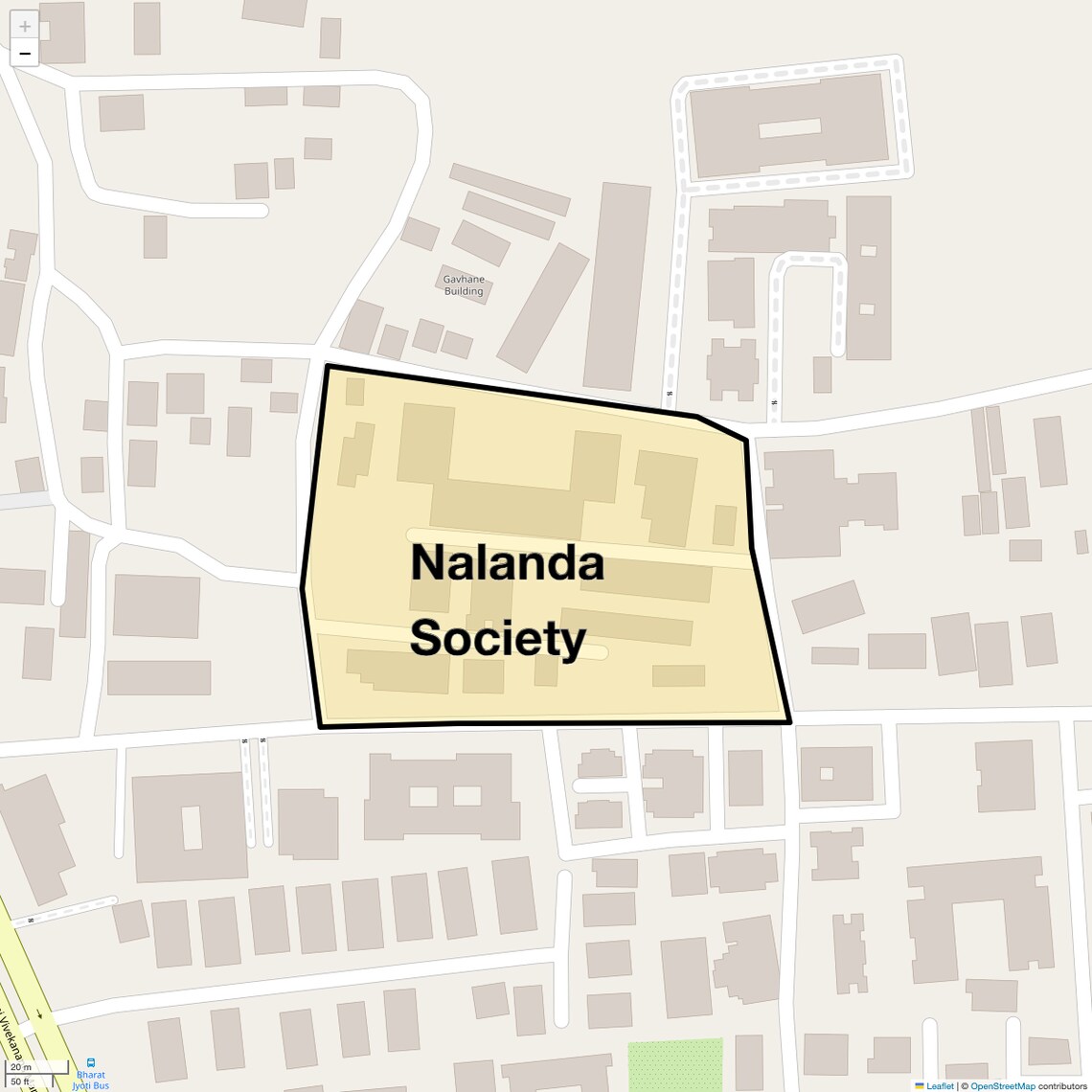 Location Map of Nalanda Society, Pune