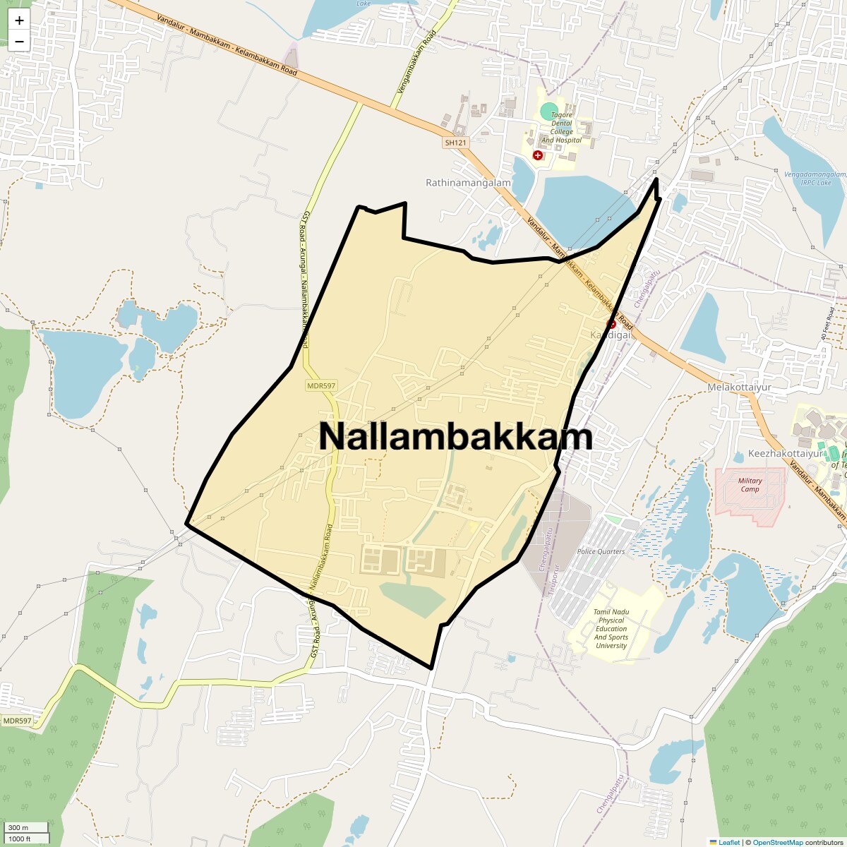 Location Map of Nallambakkam, Chennai