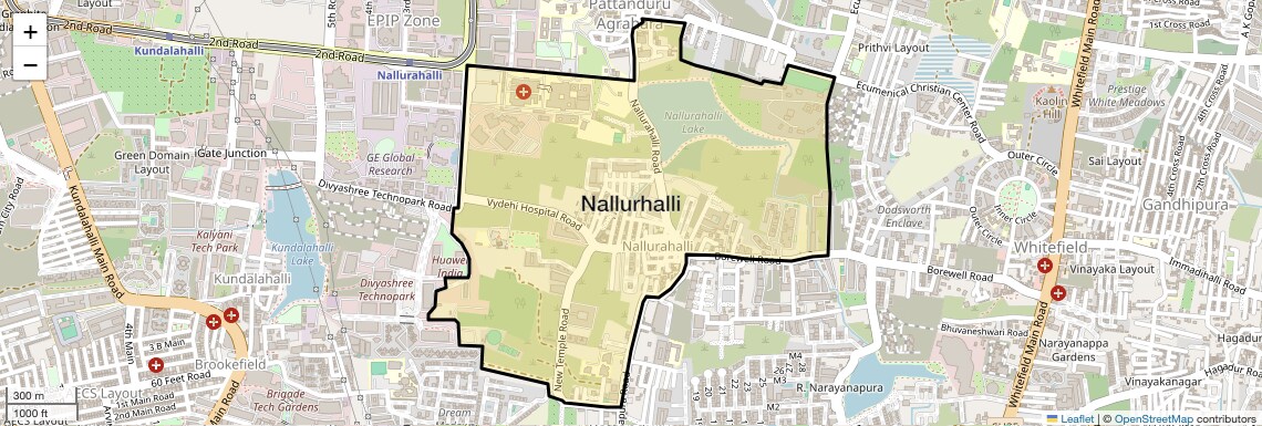 Location Map of Nallurhalli, Bangalore