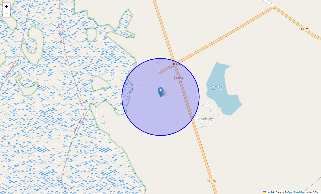 Location Map of Nalsarovar, Ahmedabad