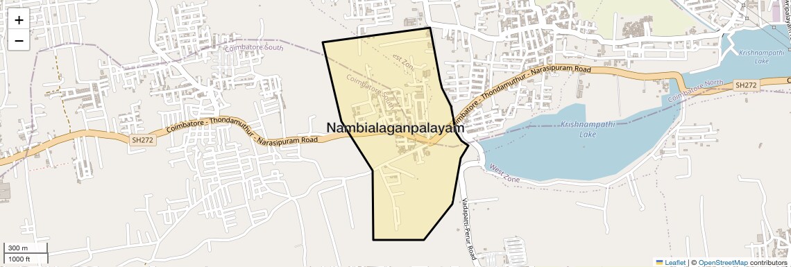 Location Map of Nambialaganpalayam, Coimbatore