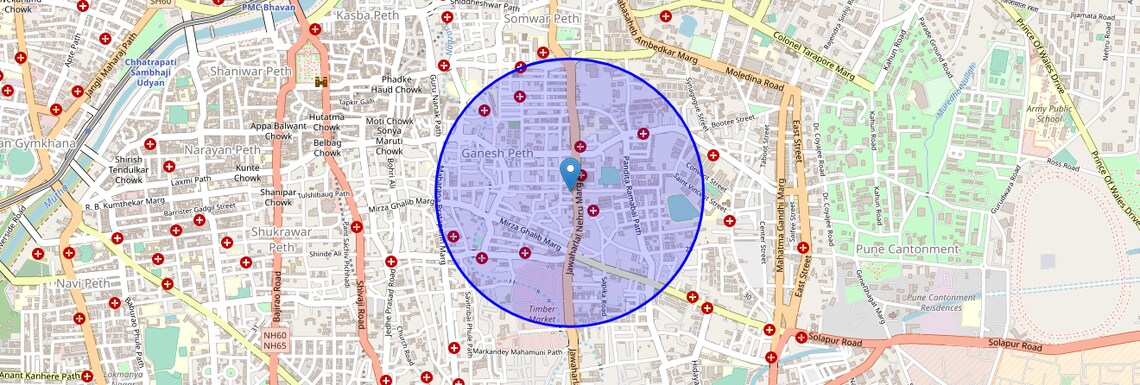 Location Map of Nana Peth, Pune